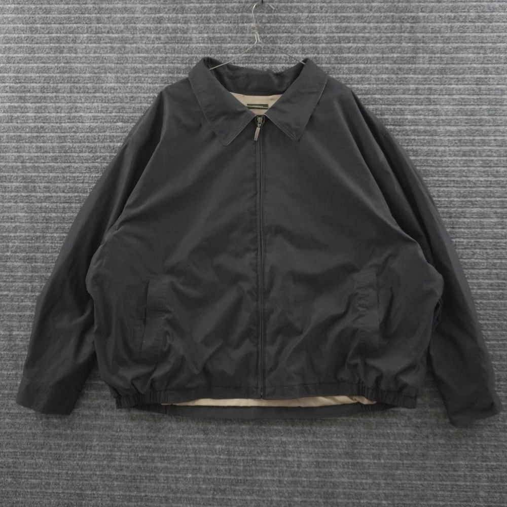 Claiborne Microfiber Harrington Jacket Mens 5X Black Full Zip Essential